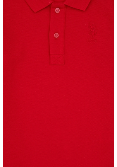 U.S. Polo Assn. Erkek Çocuk Kırmızı Basic Polo Yaka Sweatshirt 50307821-VR030