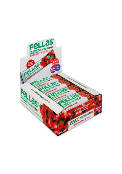 Vegan Protein Bar - Çilekli Ve Kakaolu 40 G X 12 Adet