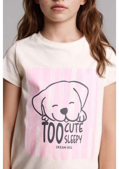 Defacto Regular Fıt 2li Pijama Takımı Kız Çocuk H0153a826sper233 Ekru-er233 Defacto Regular Fıt 2li Pijama Takımı Kız Çocuk H0153a826sper233 Ekru-er233