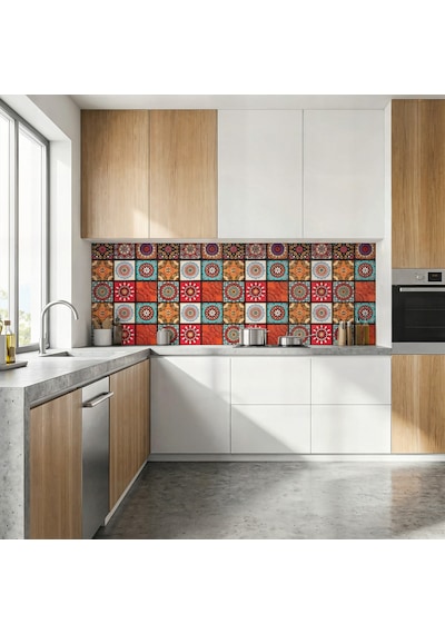30x60 Cm Kendinden Yapışkanlı Duvar,banyo,tezgah Arası Kaplama Çok Renkli 9-1-30x60-6