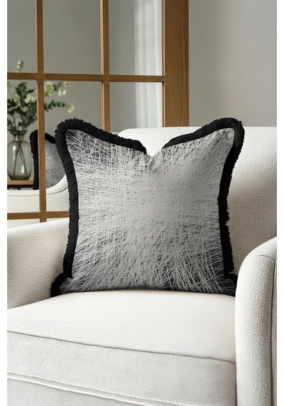 Modern Çizgisel Sanat Minimal Lüx Saçaklı Yastık Kılıfı-siyah Gri Modern Püsküllü Kırlent Kılıfı Toprak Sütlü Bej Modern Çizgisel Sanat Minimal Lüx Saçaklı Yastık Kılıfı-siyah Gri Modern Püsküllü Kırlent Kılıfı Toprak Sütlü Bej