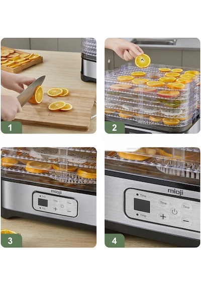 Mioji Mio Fd5 Ayarlanabilir Sıcaklıklı, 5 Raflı, Meyve, Sebze Ve Et Kurutma Makinesi