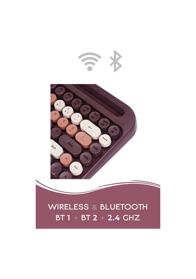 Everest KB-99 Mocha Mac Win Bluetooth 5.0 Q Kablosuz Klavye