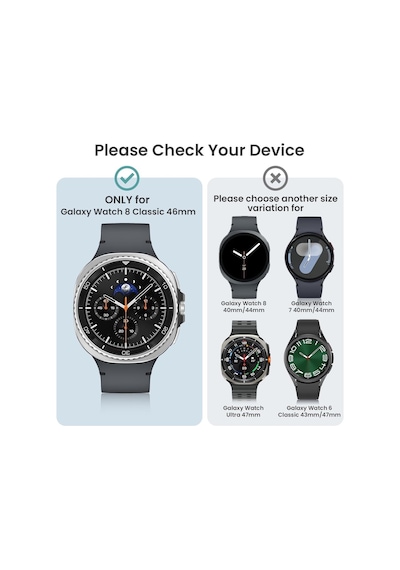 Samsung Galaxy Uyumlu Watch 8 Classic 46mm Kolay Uygulama Aparatlı Cam Ekran Koruyucu