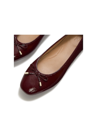 E19 Dark Merlot Babet Kadın Diğer A0k-001/e19 Fitflop Delıcato Bow Soft Leather Ballet Flats Kahverengi