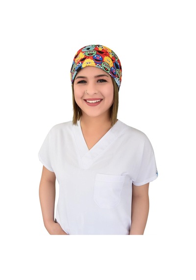 Unisex Susam Sokağı Desenli Likralı Doktor Hemşire Hastane Aşçı Medikal Cerrahi Bone Çok Renkli Çok Renkli Unisex Susam Sokağı Desenli Likralı Doktor Hemşire Hastane Aşçı Medikal Cerrahi Bone Çok Renkli Çok Renkli