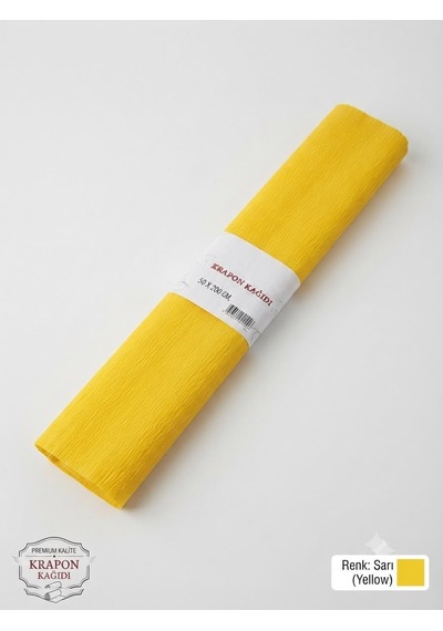Premium Sarı Krapon Süsleme Kağıdı 50x200 Cm 60 Gr Parti, Organizasyon Ve Okul Etkinlikleri İçin 1 Adet