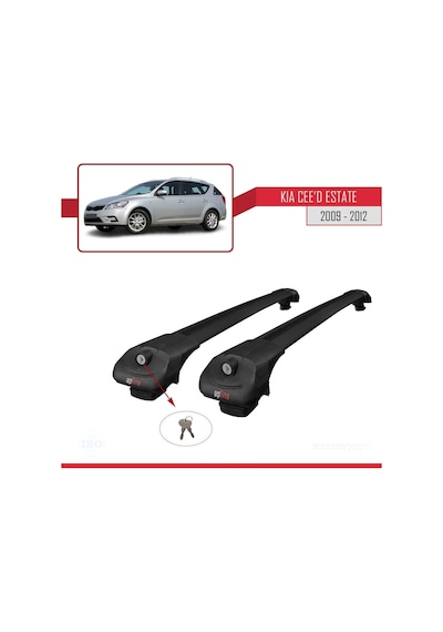 Kia Ceed Sportswagon 2009-2012 Arası İle Uyumlu Ace-1 Ara Atkı Tavan Barı Siyah