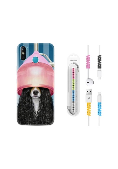 Infinix Smart 4 Kılıf Kablo Koruyuculu Earring Woman 1363
