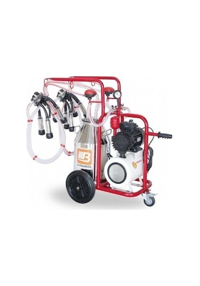 Bartech Universal Çift Sağım Kuru Pompa Alüminyum Tek Güğüm 40 L Süt Sağım Makinesi N11.40