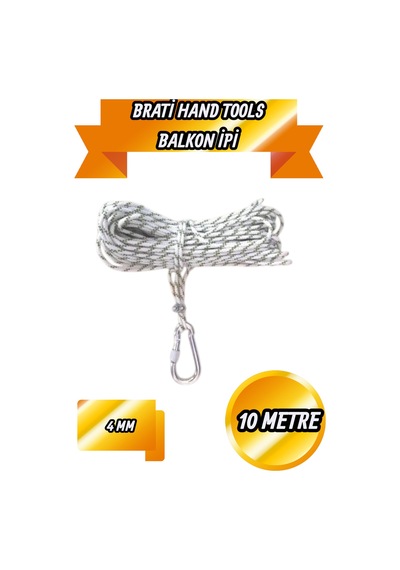 Balkon Ipi 4 Mm 10 Mt Dağcı Halatlı Ve Kancalı