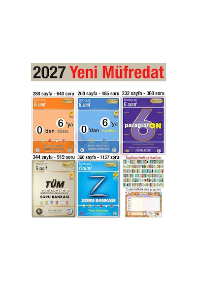 6. Sınıf 2027 Tüm Dersler Soru Zoru Konu Anlatımlı Paragrafon Soru Bankası Seti Maarif Model