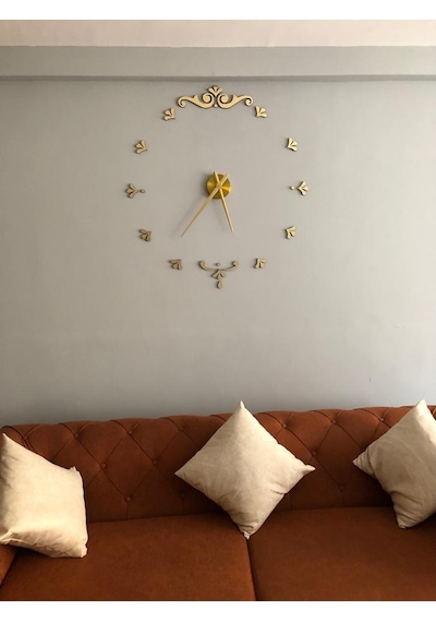 Modern Nesil Dıy 3D Dekoratif Büyük Boy Sticker Duvar Saati (399528395)