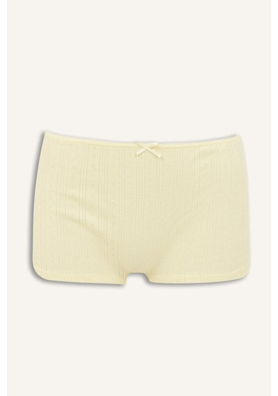 Defacto %100 Pamuk Fitlli Elastik Bel Fiyonk Detaylı Sarı Boxer H3650ax26spyl83 Sarı-yl83