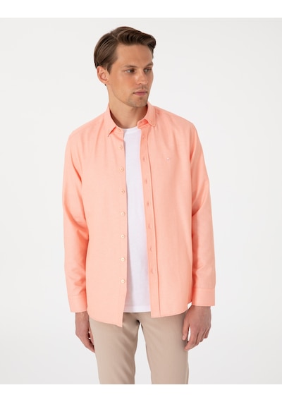 Pierre Cardin Erkek Mercan Gömlek Desenli 50306996-vr186 Mercan