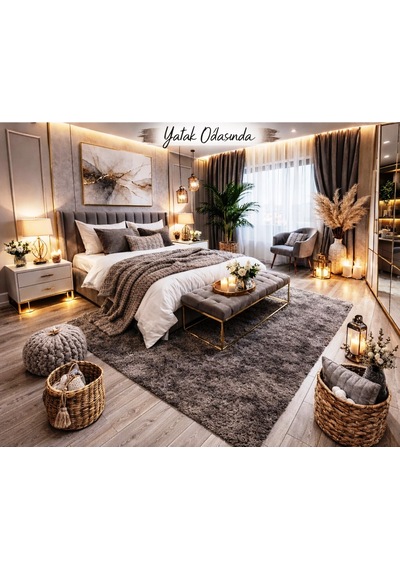 Giz Home Tilda Uzun Tüylü Post Halı 150x200 -k.kahve Kahverengi