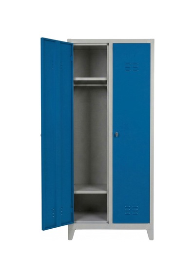 2 Kapaklı Ekonomik Soyunma Dolabı Mavi 67x37x180