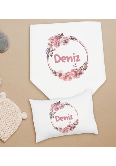 Bk Kids Kişiye Özel İsimli Bebek Battaniye Ve Yastık Hediye Seti, Yeni Doğan Bebek Hediyesi, Bebek Uyku Seti-21