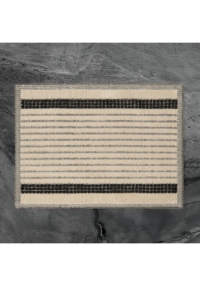 Soft Linya 2'li Banyo Paspası - Ekru - 60x100 Cm + 50x60 Cm Renkli