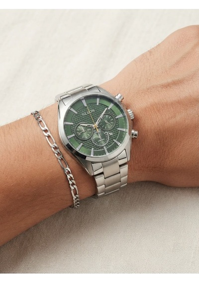 Erkek Kol Saati Bileklik Hediyeli Çelik Kordon Siyah Kadran Kronograf Görünümlü Quartz Saat Frn47 Gümüş 27355803