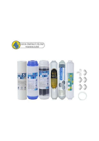 Purefer Açık Kasa Çift Karbonlu Sertifikalı 6li Mebransız B12 Alkali Şeffaf 4lü Mineral