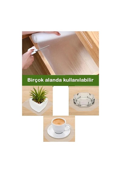 Eva Şeffaf Kaydırmaz Raf Dolap Ve Çekmece Örtüsü 45 Cm X 5 M Renkli