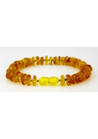 Kehribar Bileklik Amorf Tasarım Ambergold Blk23-97 Çok Renkli