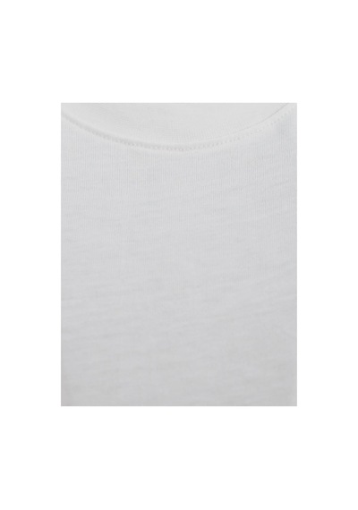 Uki Beyaz Bisiklet Yaka Basic T-shirt
