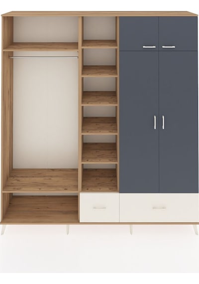 Hyperion Dolap 12 Raflı 2 Çekmeceli 2 Askılı 220x44x243 Çam-antrasit/aytaşı Çok Renkli Hyperion Dolap 12 Raflı 2 Çekmeceli 2 Askılı 220x44x243 Çam-antrasit/aytaşı Çok Renkli