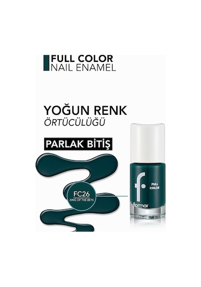 Flormar Full Color Ultra Yüksek Pigmentli & Parlak Bitişli Oje FC26