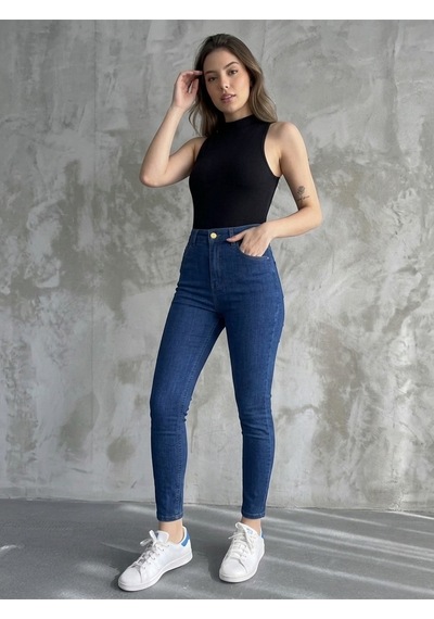 St.poll Likralı Yüksek Bel Skinny Fit Jeans Pantolon Mavi