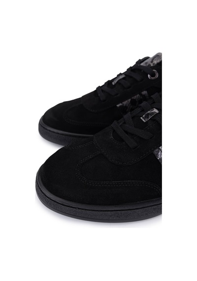 Tamer Tanca Kadın Hakiki Deri Siyah Sneakers & Spor Ayakkabı 849 210702 Bn Ayk Sk25-26 Syh Suet/antrst Yln Siyah