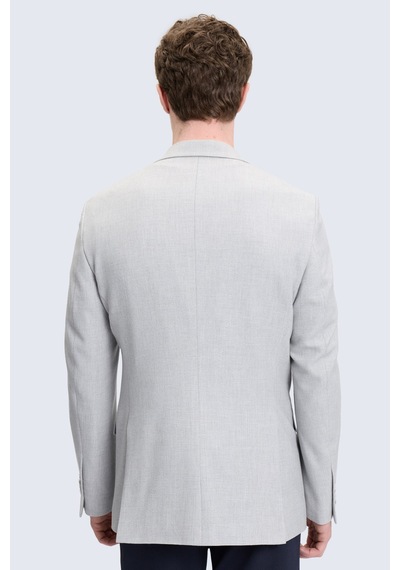 Hatemoğlu Gri Slim Fit Mono Yaka Klasik Ceket