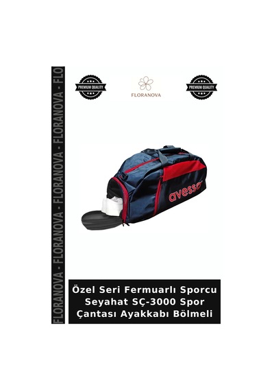 Özel Seri Fermuarlı Sporcu Seyahat Sç-3000 Spor Çantası Ayakkabı Bölmeli
