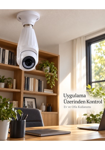 Lamba Duyuna Takılan Canlı İzleme Ve Video Kayıt Özellikli Ip Kamera Siyah