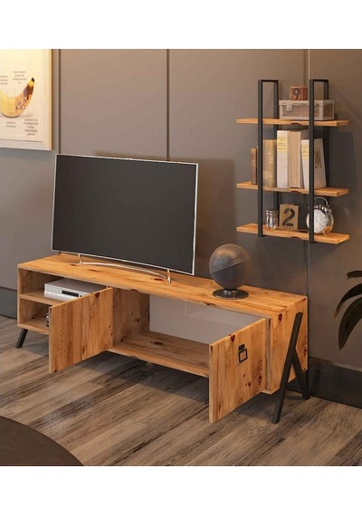 Avmpark Yanke Tv 150 Atlantik Çam Metal Raflı