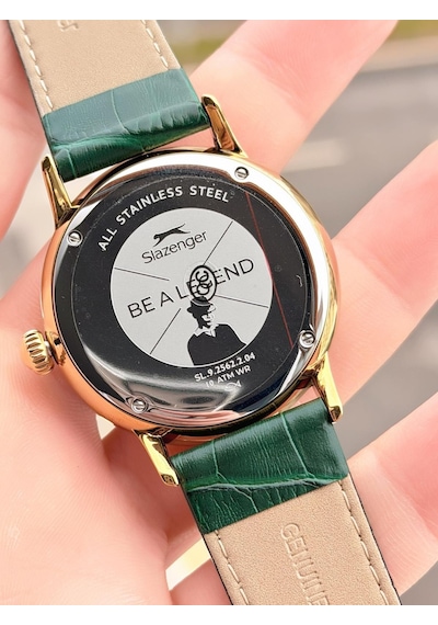 Slazenger Erkek Deri Kordon Bileklik Hediyeli 2 Yıl Garantili Suya Dayanıklı Kol Saati Vs.blkt.0756 Gold