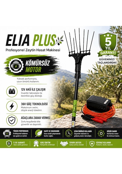 Elıa Plus 36v 1000w Kömürsüz Motor Zeytin Hasat Makinesi