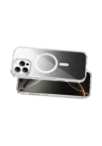 Onegif Apple İphone 16 Pro Max Sora Simli Magsafe Kapak - Siyah - Siyah