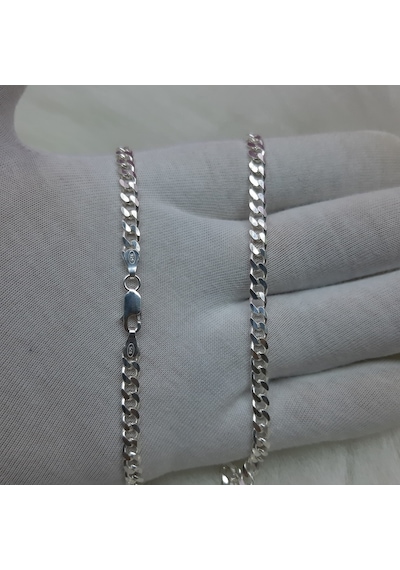 Bir Gümüş Aşkı 925 Ayar Gümüş 3.8 MM Gurmet Model Erkek Zincir Kolye