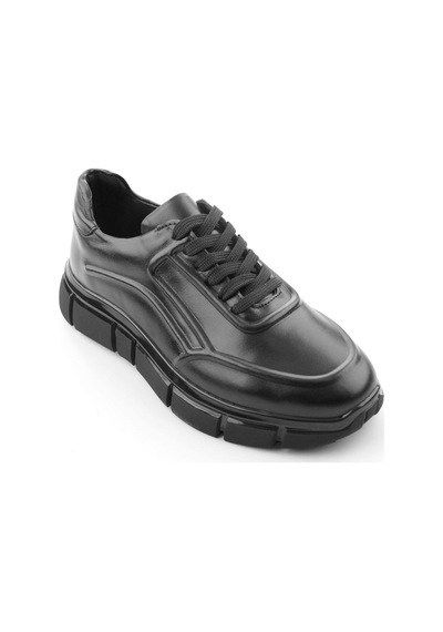 Bambi Siyah Hakiki Deri Erkek Sneaker E01736060241