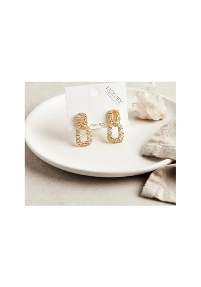 Zirkon Taşlı Gold Renk Pirinç Vintage Kadın Küpe Tj-bkp12108 Evimdeyokyok