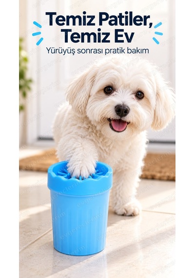 Küçük Boy Kedi Köpek Pati Ayak Yıkama Temizleme Kovası