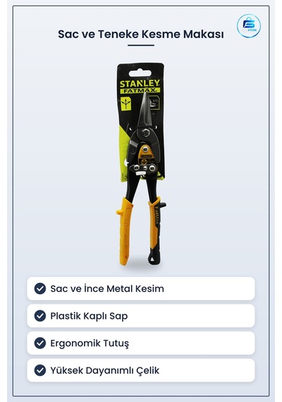 Sac Ve Teneke Kesme Makası Plastik Kaplı Saplı Kesici Ergonomik T