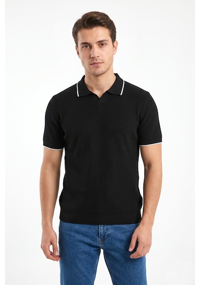 Baglan Erkek Spor Polo Yaka Triko Tişört Bgl-st05374 Siyah