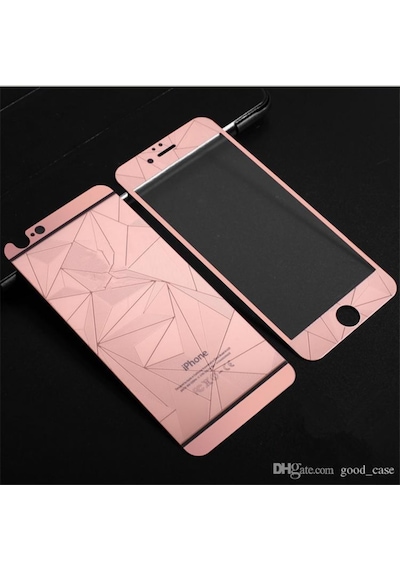 Apple Uyumlu   iPhone 6 6S Kılıf Renkli Ön Arka Kırılmaz Ayna Cam