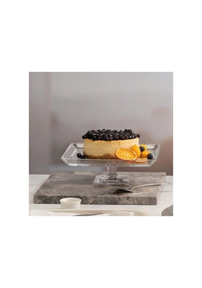 950007 Madlen Ayaklı Kare Servis Tabağı 24 Cm Beyaz