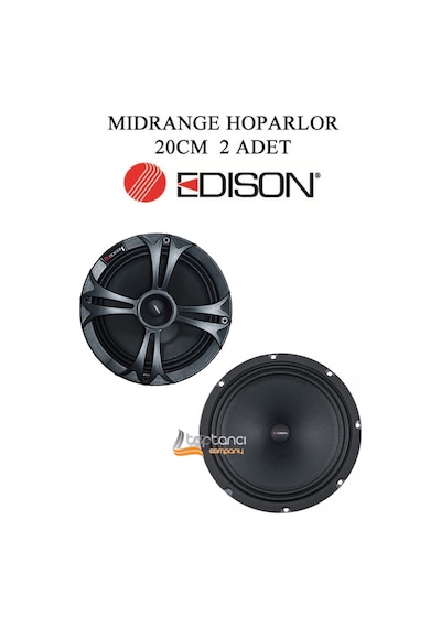 Edıson Ed-tr80 20cm Midrange Oto Hoparlör 500watt 100rms 2 Adet