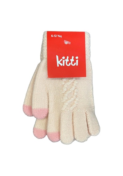 Kitti Eldiven Örme Gül Pembe