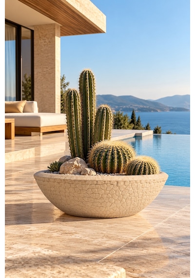 Bostann Dekoratif Saksı - Boho 290 - 157l - Bej